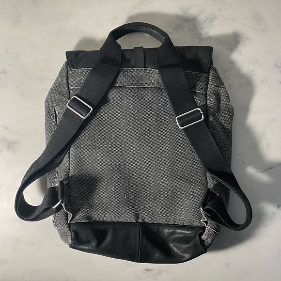 Toms backpack black leather gray canvas - Picture 2 of 6